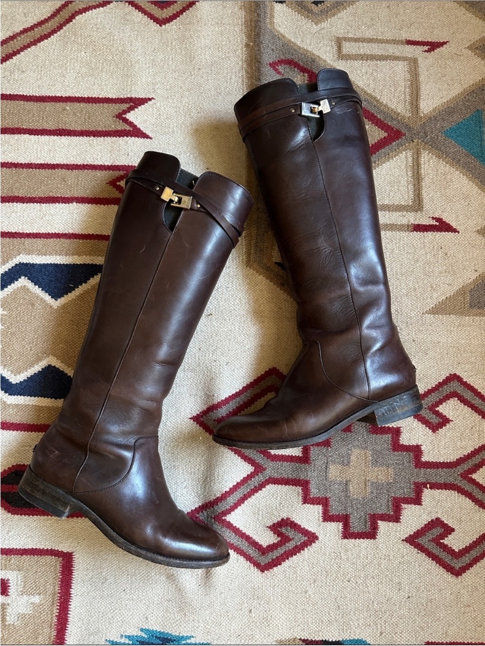 Jimmy Choo Brown Equestrian Leather Riding Boots Size Italian 38